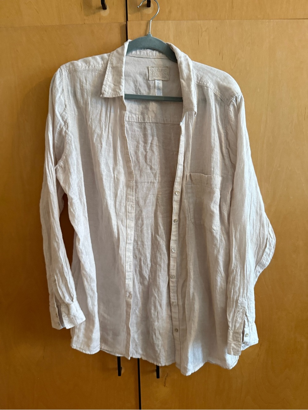 Sigrid Olsen Light Beige Linen Shirt Jacket